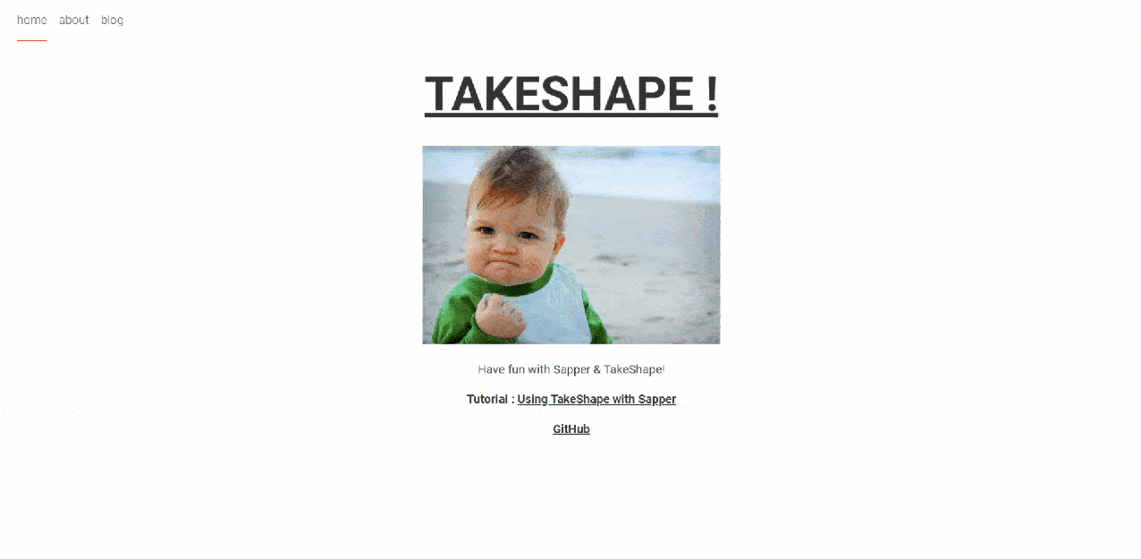 An animated gif demonstrating the finished website